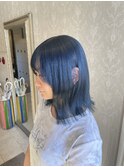 ブルーネイビーカラー#ブルーラベンダー#ダブルカラー#10代#20代