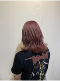 ワンブリーチ ピンクレッド 抜け色ピンクベージュ2度楽しめる