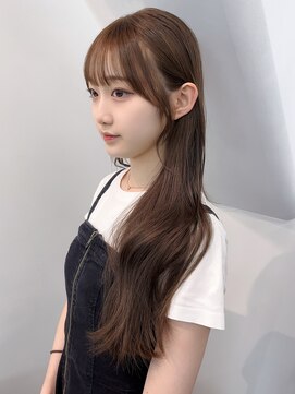 アイティーバイアルバム 下北沢店(IT by ALBUM) 秋色オリーブカラーくすみベージュウルフレイヤーロング_F0262