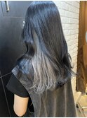 インナーカラー『グレー』2ブリーチ 岐阜インナーカラー