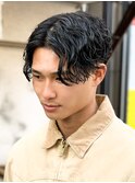 センターパート波巻きパーマスパイラルパーマツイストスパイラル