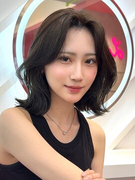 ロンドヴァリー 渋谷店(Lond vallee) メルティカラー似合わせカットウェーブミディアム縮毛矯正ボブ