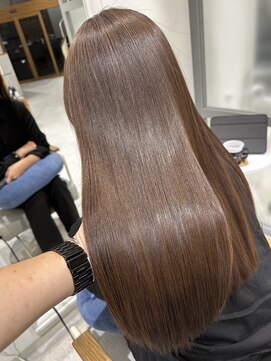 リュドール 春日井店(Rue D'or) Rue D'or春日井×櫻枝 ロング×明るめ黄味無しベージュブラウン