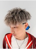 ツイストマッシュホワイトメッシュパイルツイストパーマ