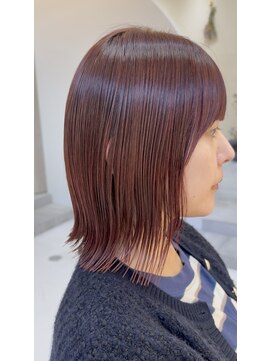 長野市美容室/髪質改善◎艶感ピンクカラー