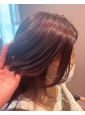 ブリーチなしカシスブラウン1.24ミディアムレイヤーカット