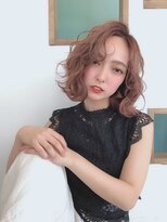 ピュアメンド 吉祥寺(Pure Mend)&nbsp;ピンクベージュ×ふんわりウェーブボブ