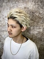 イエローコーン 金沢文庫店(YELLOW CORN)&nbsp;IWGP窪塚洋介風かきあげヘア[オールバック/ツイストパーマ]