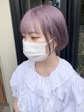 ヘアー アイス ルーチェ(HAIR ICI LUCE) ラベンダー ショートボブ パープル ボブ 担当落合