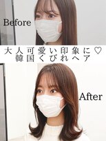 フォンズ(FONS)&nbsp;お客様ビフォアフ＊顔まわりカット くびれヘア シースルーバング