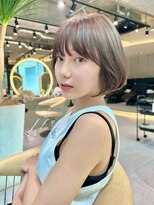 ロンドブルーム 天神大名店(Lond Bloom)&nbsp;ミルクティーベージュダブルカラーインナーカラー韓国20代前髪