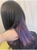 インナーカラー/ラベンダー/ミディアムヘア