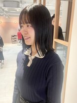 ラミエ バイ メルト 吉祥寺(lamie by melt)&nbsp;"久保田"切りっぱなしボブワイドバング外ハネ簡単スタイリング