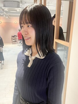 ラミエ バイ メルト 吉祥寺(lamie by melt) "久保田"切りっぱなしボブワイドバング外ハネ簡単スタイリング