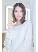 大人かわいい前髪セシルカットココアブラウンフリンジウェーブ