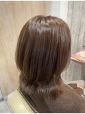 大人かわいいくびレイヤーカット×冬カラー 髪質改善TR ベージュ