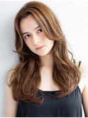 くびれレイヤーナチュラルベージュ★大人ガーリーふんわりカール