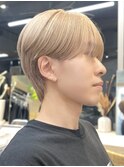 オリーブベージュメンズミルクティーベージュシースルーマッシュ