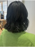 大きめ毛先ロブパーマ