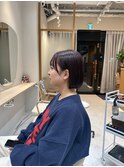 ボブ×ワインレッドカラー