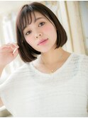 mod's姪浜/グレージュアッシュ美髪前下がり切りっぱなしボブi