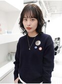 くせ毛/癖毛/ミディアム/ウルフカット
