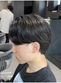センターパート×ニュアンスパーマ
