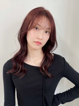 アンニュ(annuy) シースルーバング 顔周りカット オレンジブラウン くびれヘア