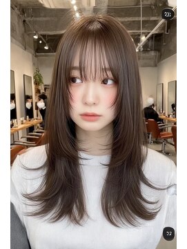 ノイエ 原宿 北参道(NoIE) ミディアムハイレイヤーマレットヘアバタフライカットシャギー