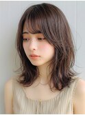 夏カラー×ミディアムレイヤー小顔◎くびれ透明感ヘア