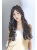 ロングレイヤー　人気の暗髪ヘア