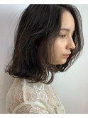 ミニボブ 毛先パーマ 黒髪  アッシュ フレンチボブ  下北沢