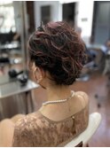 大人女子かわいいショートヘアアップアレンジこなれヘアお呼ばれ