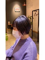 ヘア サロン ルート 幕張(Hair Salon ROUTE)&nbsp;《大人可愛い》20代30代40代黒上前下がりボブ [ROUTE幕張店]