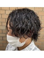 ウェーブ(WAVE)&nbsp;センターパート×波巻きスパイラル/メンズパーマ/メンズカット