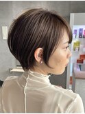 30代40代大人女性/前髪ありショートボブ/ショートヘア/髪質改善