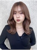 大人ガーリーチョコレートプリカール顔まわりカット