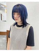 ブルーカラー×顔まわりレイヤー×ケアブリーチ(代官山)