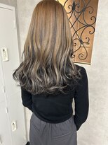 ルノン(LUNON)&nbsp;ベージュ×ブラック　　アンブレラカラー/ブリーチ/インナー