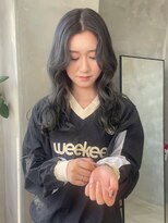 テトヘアー(teto hair)&nbsp;オリーブグレー　グレージュ　透明感カラー　前髪長め　前髪なし