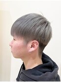 メンズツーブロックマッシュショートブリーチカラー