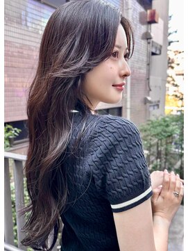 ミンクス 原宿店(MINX) 【MINX】くびれヘアアプリコットオレンジハイライトカラー表参道