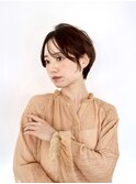 大人かわいい小顔ショートショートヘア30代40代50代白髪ぼかし