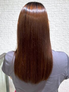 ビューティシモ 所沢(Beautissimo) ベージュカラー 縮毛矯正 髪質改善 セミロング ツヤ髪