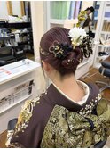 成人式お団子ヘアアレンジ