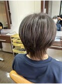 大人ショート+ハイライトブルーグレイ