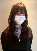 顔まわりカット/ハッシュカット/レイヤーカット/グレージュ