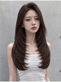 ザクザクレイヤーカット似合わせハッシュカットロング