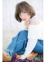 ミック ヘアアンドメイク アップ 駒込店(miq Hair&Make up) 伸ばしかけに◎ハイライトカラーくせ毛風小顔ボブレイヤーa1