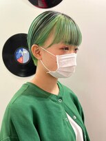 デート 下北沢(DATE)&nbsp;ダブルカラーグリーンベージュカラーケアブリーチ韓国ハイトーン